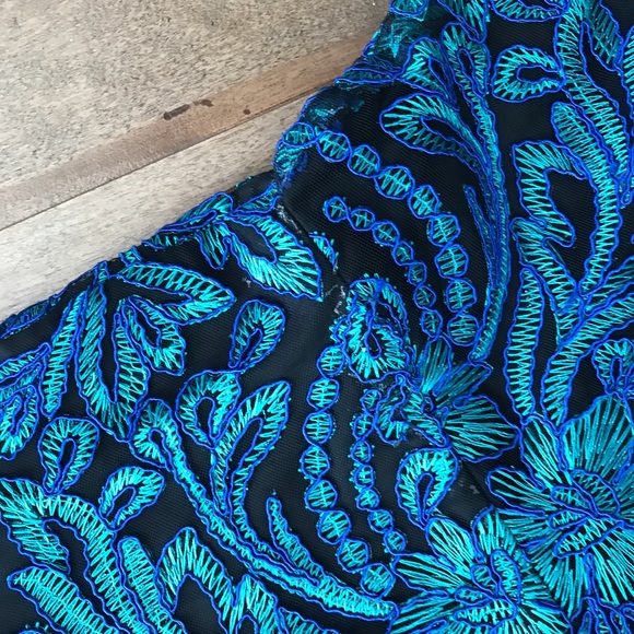 JS Collections Mesh Fit and Flare Cocktail Dress 8 - Picture 6 of 9